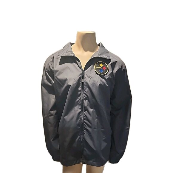 PITTSBURGH STEELERS Mens size XL full zip up Track Jacket gray NFL football team - Picture 1 of 9